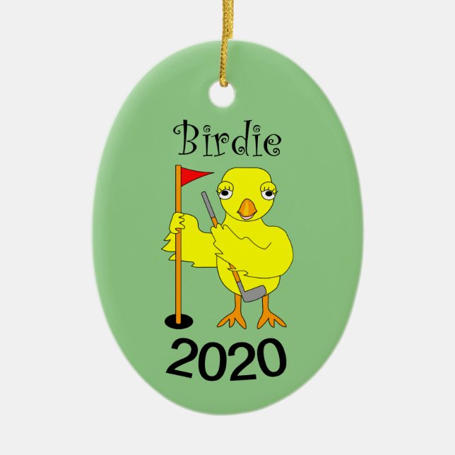 Birdie Golfer Chick Keramik Ornament (Vorne)