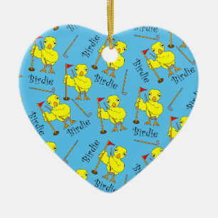Birdie Golfer Chick Keramik Ornament