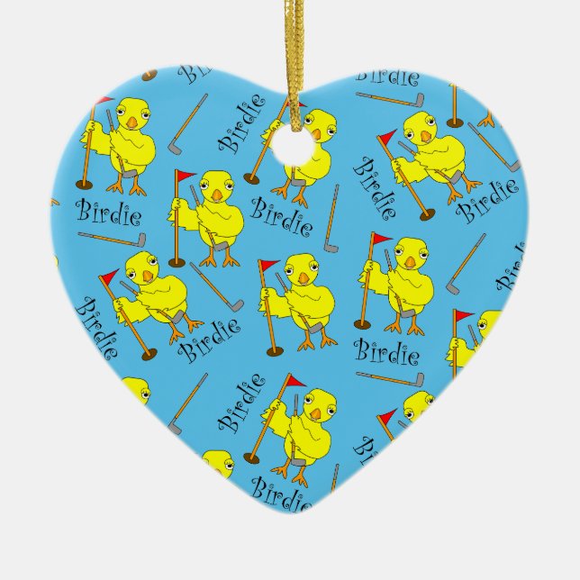 Birdie Golfer Chick Keramik Ornament (Vorne)