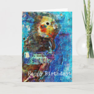 Birdie Mixed Media Birthday Karte