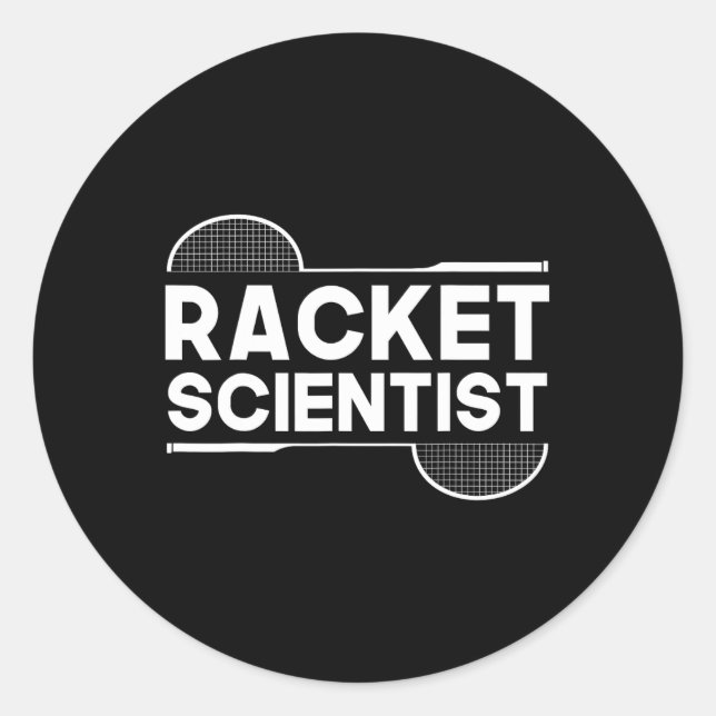 Birdie Shuttle Racket Scientist Badminton Runder Aufkleber (Vorderseite)