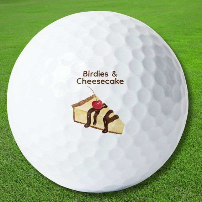 Birdies & Cheesecake mit Cherry Golfball (Perfect gift for golfers with a sweet tooth, combining love of the game with a playful cheesecake!)