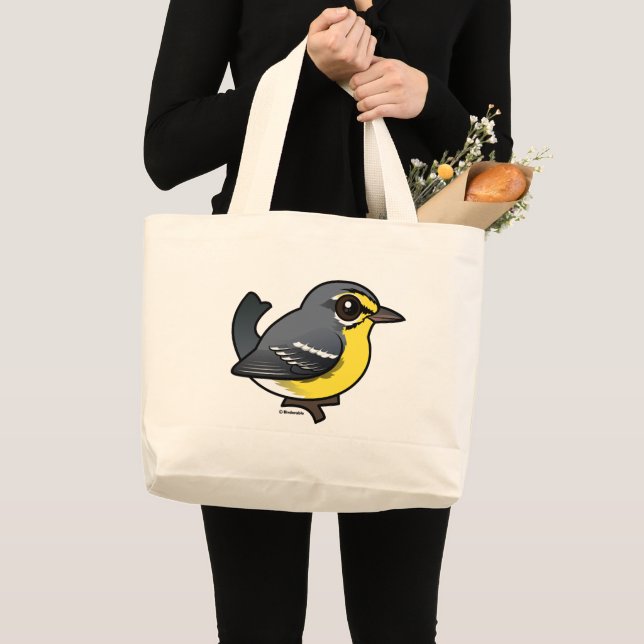 Birdorable Adelaide's Warbler Jumbo Stoffbeutel (Vorderseite (Produkt))