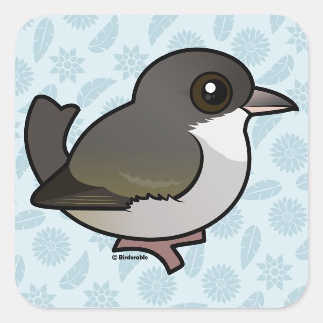 Birdorable 'Akikiki Quadratischer Aufkleber (Vorderseite)