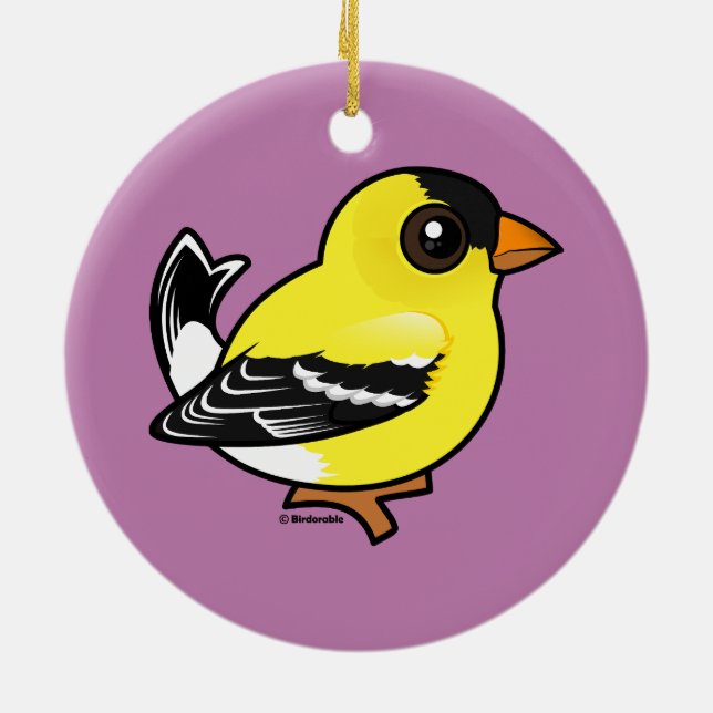 Birdorable American Goldfinch Keramik Ornament (Hinten)