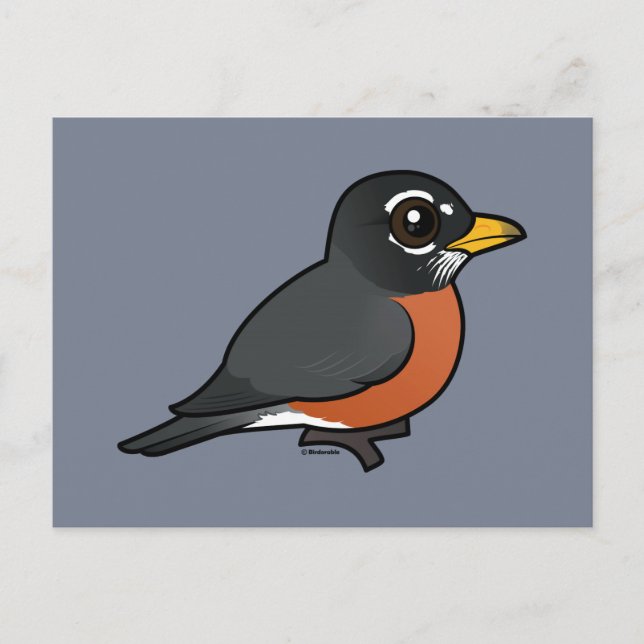 Birdorable American Robin Postkarte (Vorderseite)