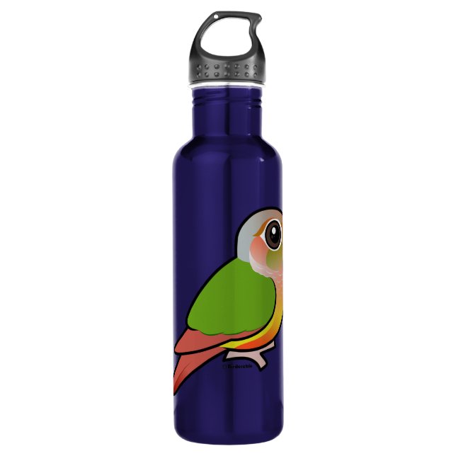 Birdorable Ananas Grünes-cheeked Conure Edelstahlflasche (Vorderseite)