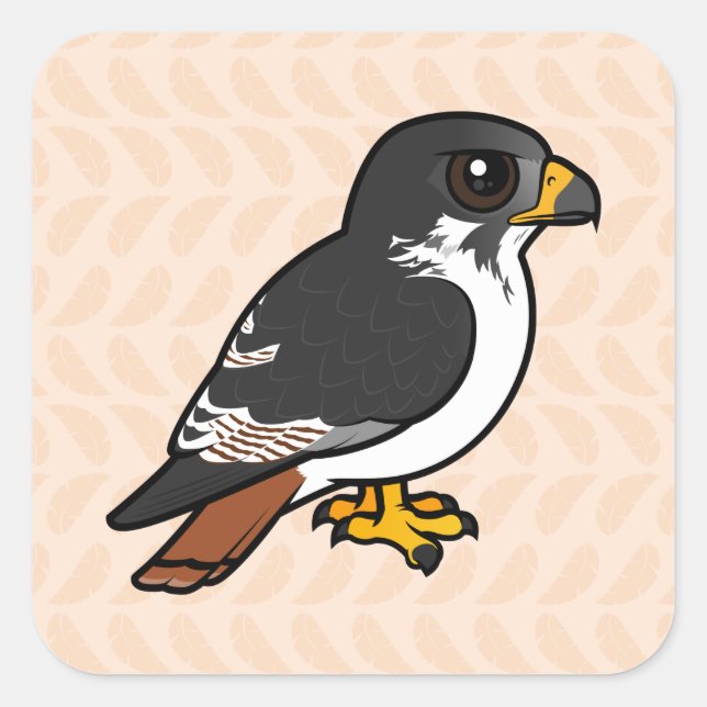 Birdorable Augur Buzzard Quadratischer Aufkleber (Vorderseite)