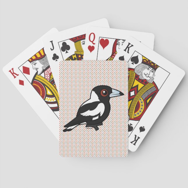 Birdorable Australian Magpie Spielkarten (Rückseite)