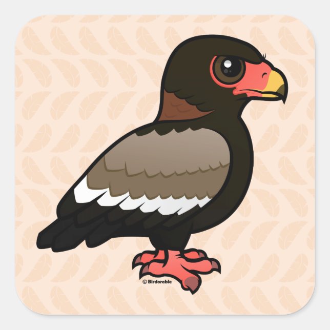 Birdorable Bateleur Quadratischer Aufkleber (Vorderseite)