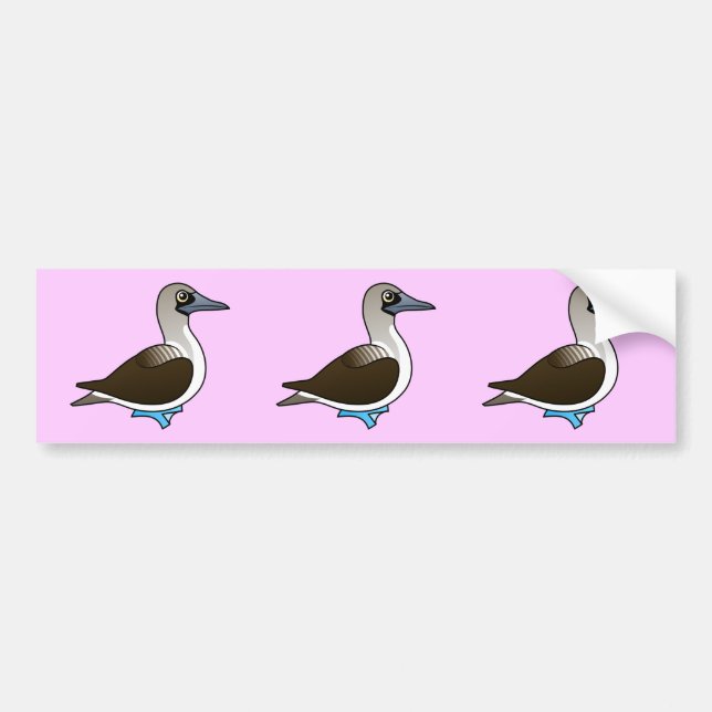 Birdorable Blau-füßiger Dummkopf Autoaufkleber (Vorne)