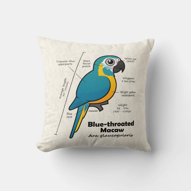Birdorable Blaulenzstatistiken Kissen (Vorderseite)