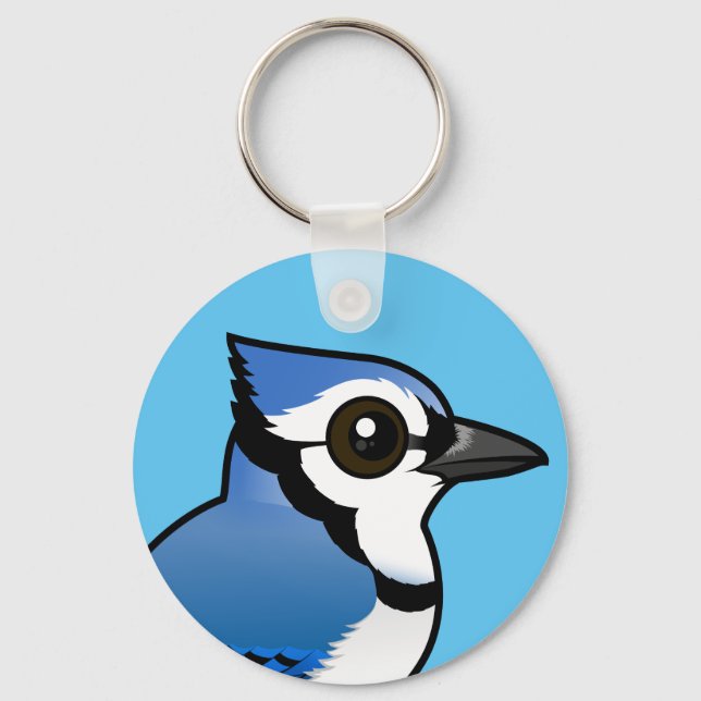 Birdorable Blue Jay Schlüsselanhänger (Vorderseite)