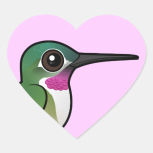 Birdorable Broad-tails Hummingbird Herz-Aufkleber