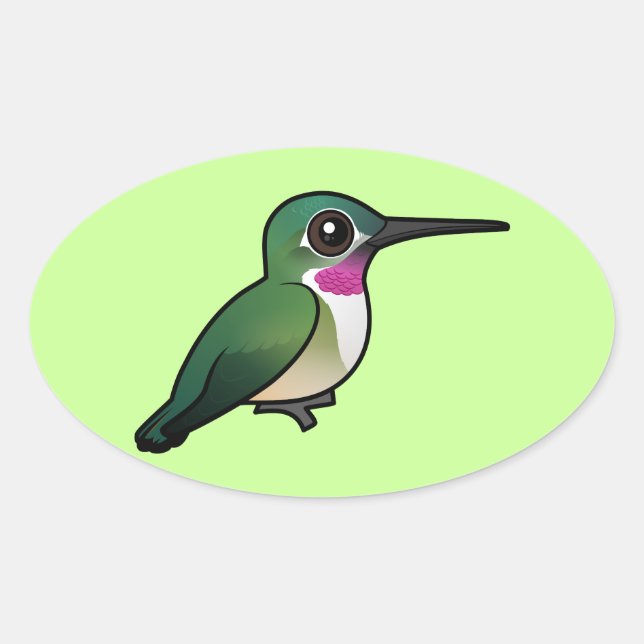 Birdorable Broad-tails Hummingbird Ovaler Aufkleber (Vorderseite)