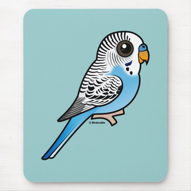 Birdorable Budgie Blau Mousepad (Vorne)