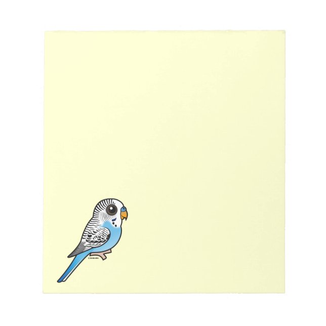 Birdorable Budgie Blue Notizblock (Vorderseite)