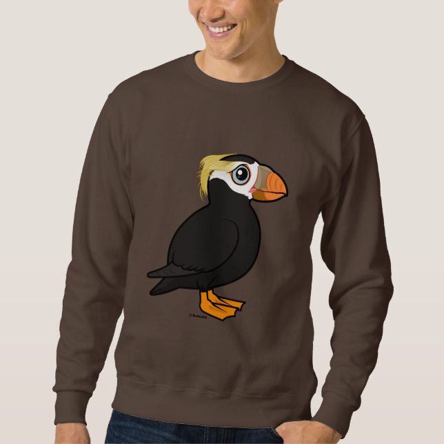 Birdorable büscheliger Papageientaucher Sweatshirt (Vorderseite)