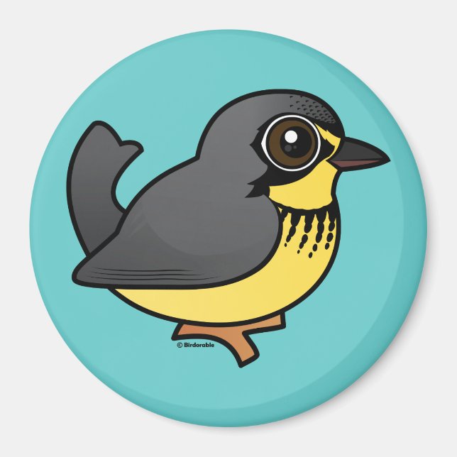 Birdorable Canada Warbler Magnet (Vorne)