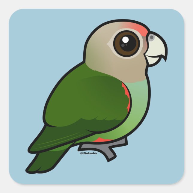Birdorable Caprot Quadratischer Aufkleber (Vorderseite)