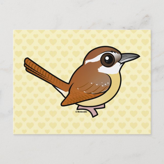 Birdorable Carolina Wren Postkarte (Vorderseite)