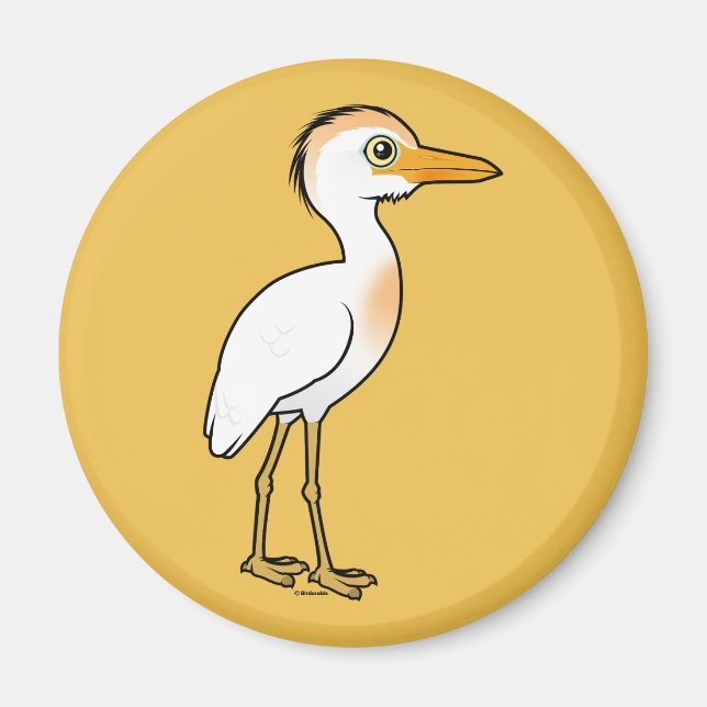 Birdorable Cattle Egret Magnet (Vorne)