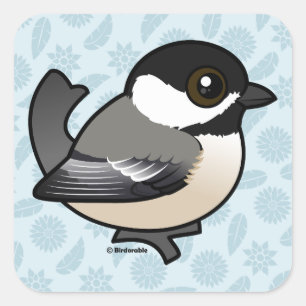 Birdorable Chickadee Quadratischer Aufkleber