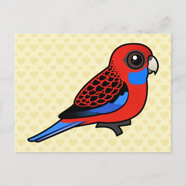 Birdorable Crimson Rosella Postkarte (Vorderseite)
