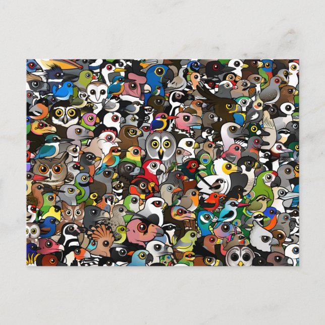 Birdorable Crowd Postkarte (Vorderseite)