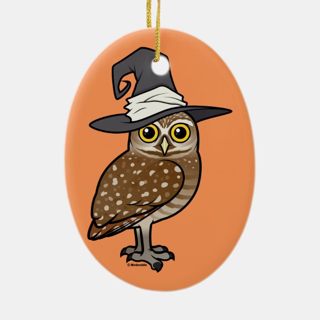 Birdorable, das Eulen-Hexe gräbt Keramik Ornament (Hinten)