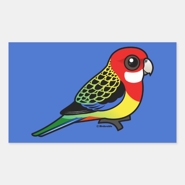 Birdorable Eastern Rosella Rechteckiger Aufkleber (Vorderseite)