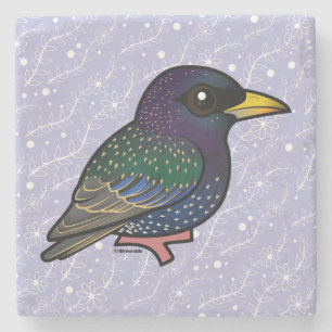 Birdorable Europäer Starling Steinuntersetzer