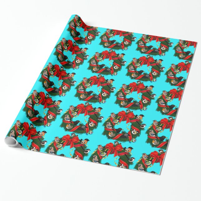Birdorable European Garden Birds Weihnachtsrau Geschenkpapier (Ungerollt)
