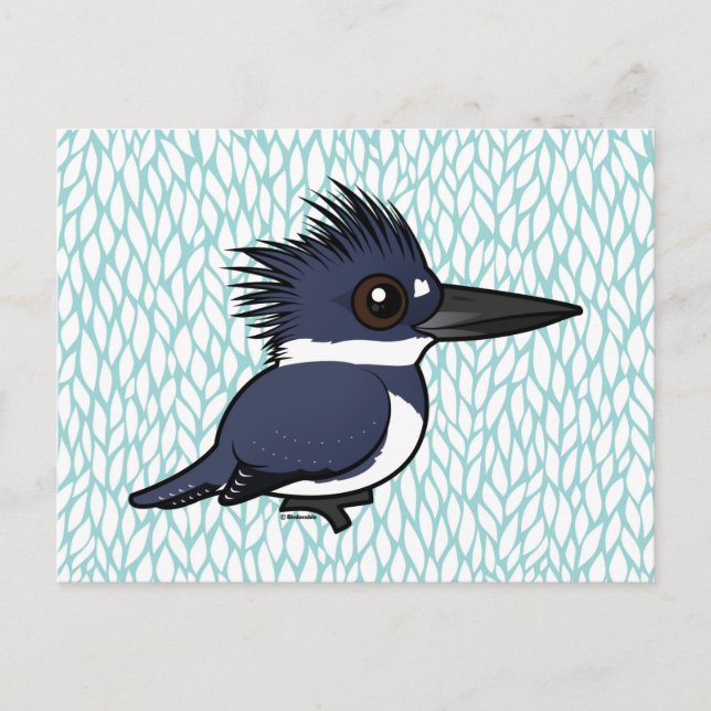 Birdorable Ganted Kingfisher (männlich) Postkarte (Vorderseite)