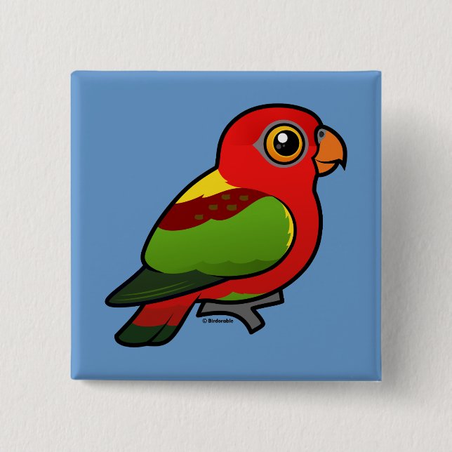 Birdorable Gelb-unterstützter Lory Button (Vorderseite)