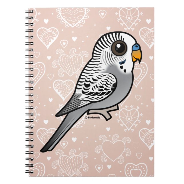 Birdorable Grau Budgie Notizblock (Vorderseite)