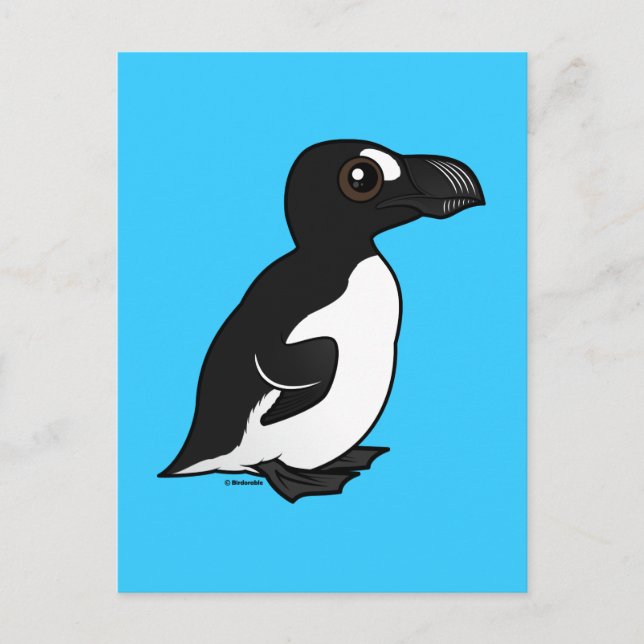 Birdorable Great Auk Postkarte (Vorderseite)