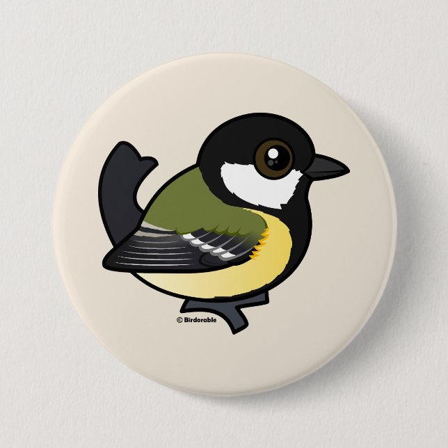 Birdorable Great Tit Button (Vorderseite)