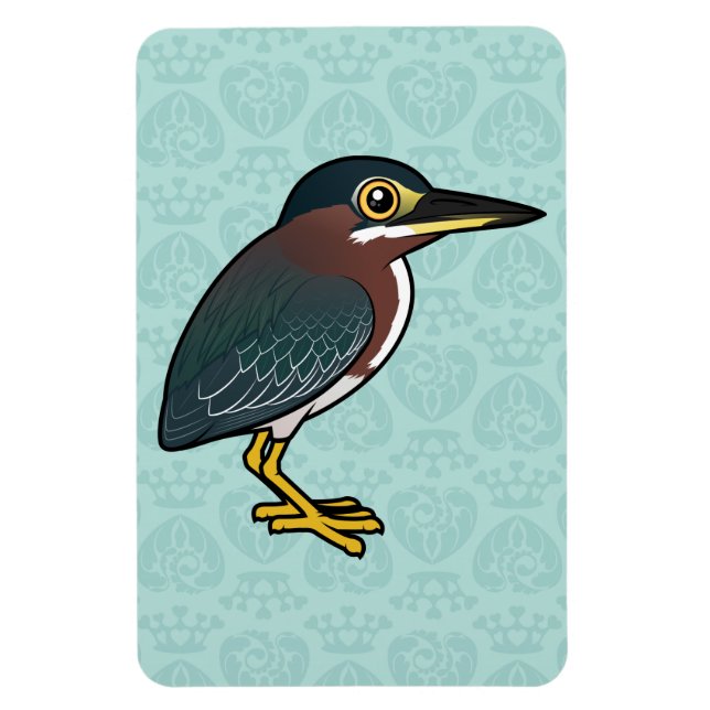 Birdorable Green Heron Magnet (Vertikal)