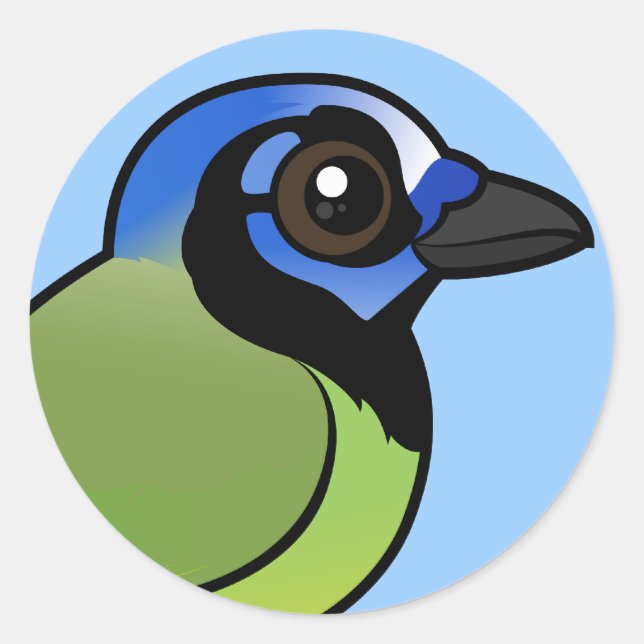 Birdorable Green Jay Runder Aufkleber (Vorderseite)
