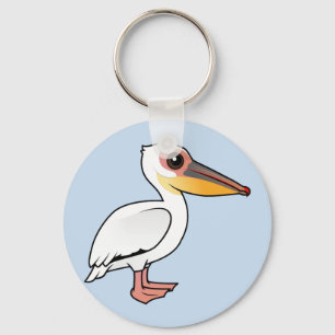 Birdorable großer weißer Pelikan Schlüsselanhänger