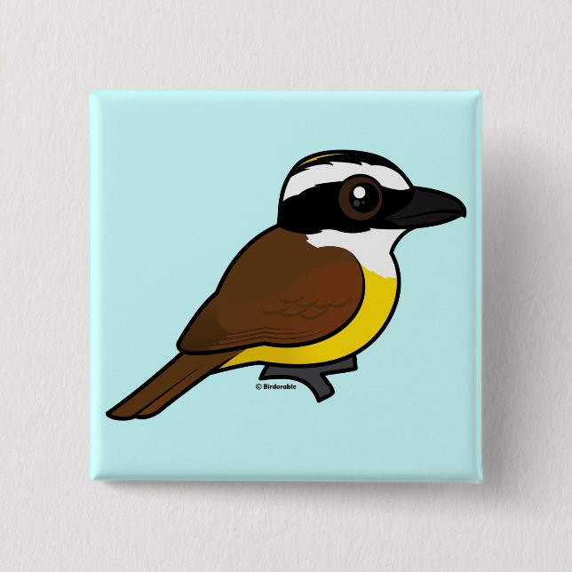 Birdorable großes Kiskadee Button (Vorderseite)