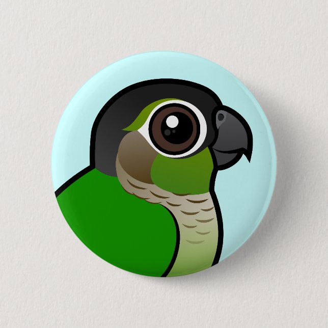 Birdorable Grünes-cheeked Conure Button (Vorderseite)
