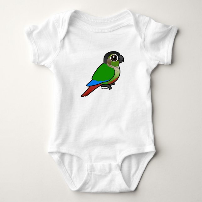 Birdorable Grünes-cheeked Conure T-Shirt (Vorderseite)