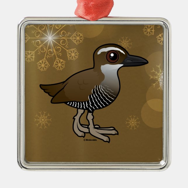 Birdorable Guam Schiene Silbernes Ornament (Vorne)