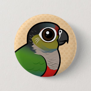 Birdorable Hochrot-blähte Parakeet auf Button
