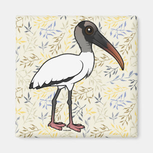 Birdorable hölzerner Storch Magnet