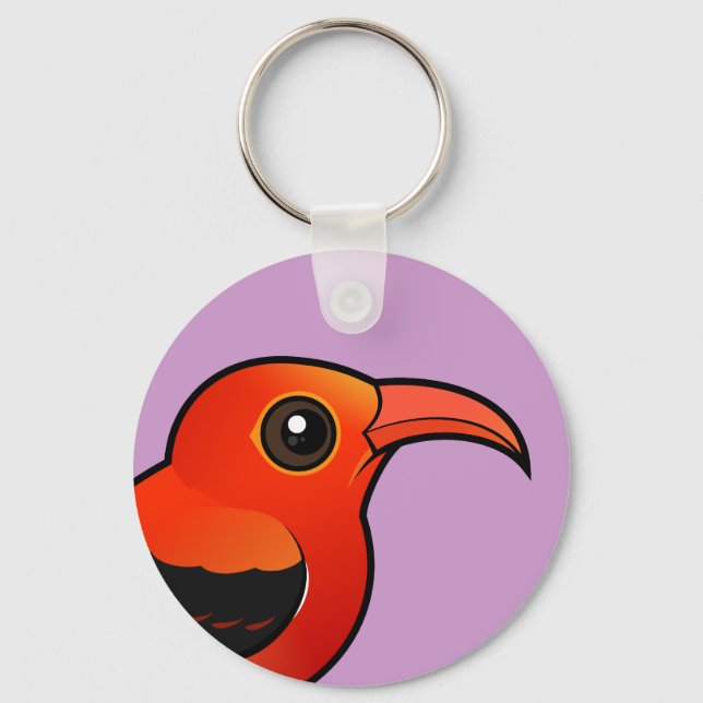 Birdorable 'I'iwi Schlüsselanhänger (Vorderseite)