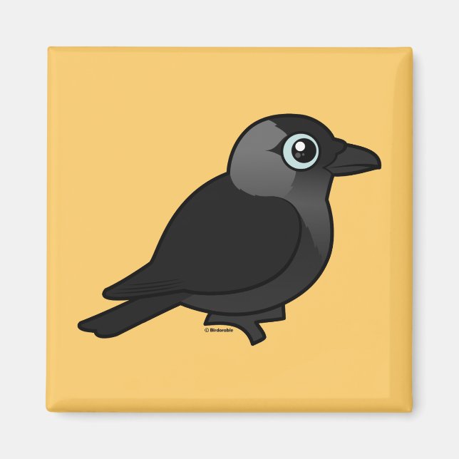 Birdorable Jackdaw Magnet (Vorne)