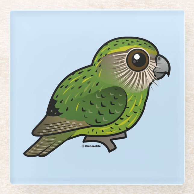 Birdorable Kakapo Glasuntersetzer (Vorderseite)